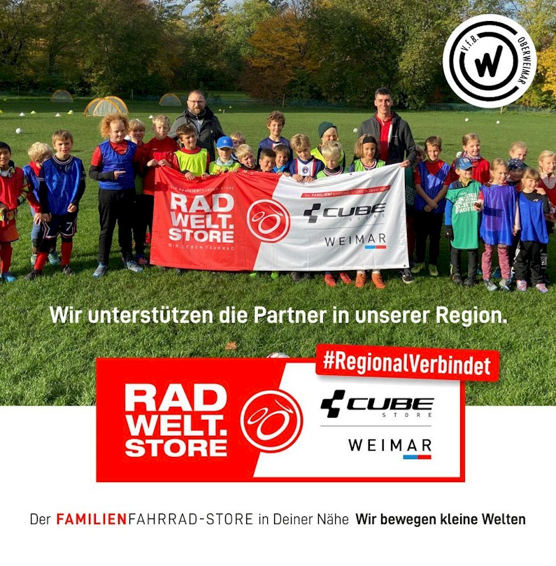 Neuer Sponsor für unseren VfB Oberweimar: RADWELT STORE Weimar