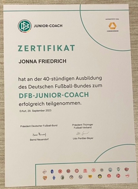 Neue DFB-Junior Coaches beim VfB Oberweimar