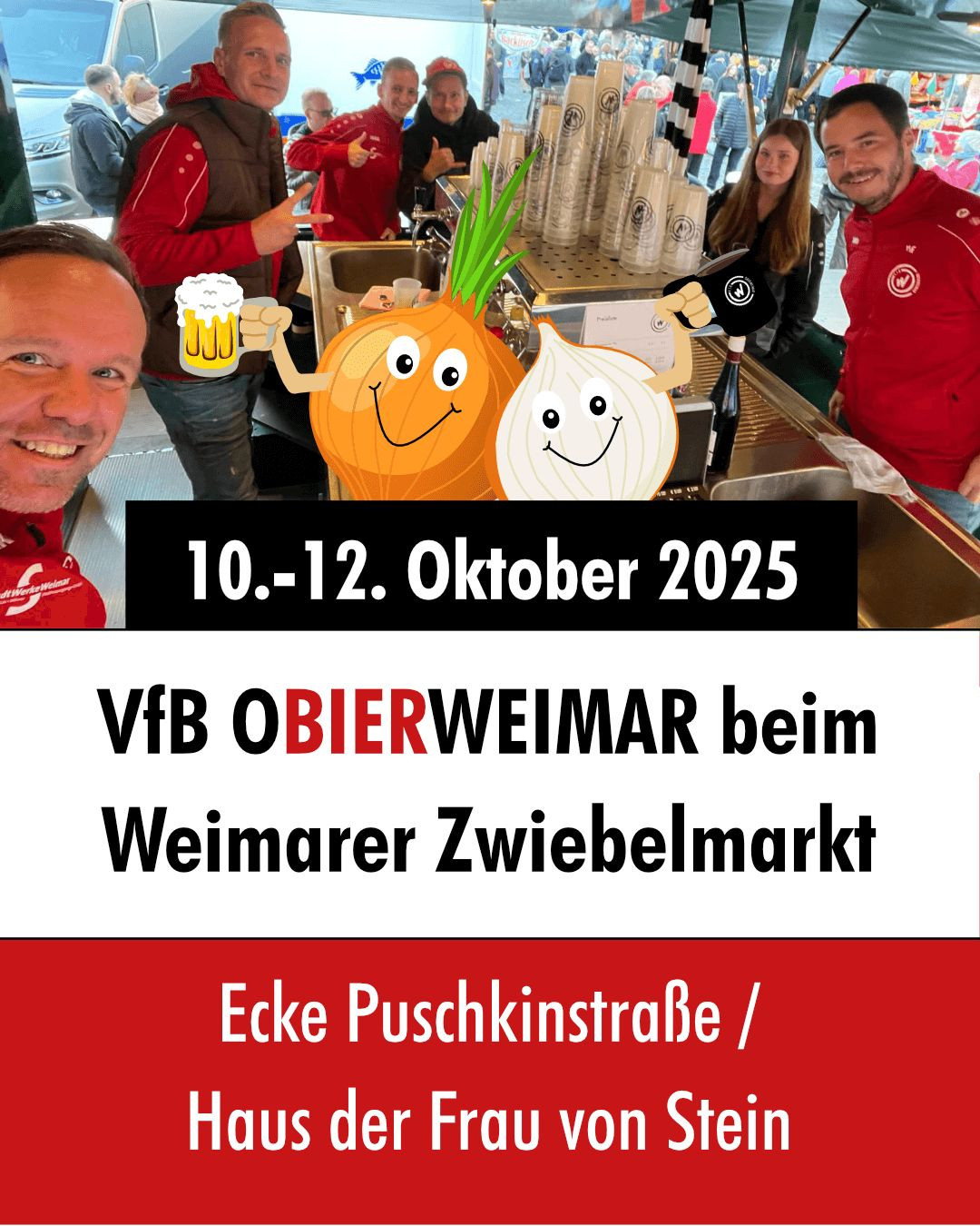 Zwiebelmarkt 2025: Durst löschen. Teamgeist fördern. VfB unterstützen!
