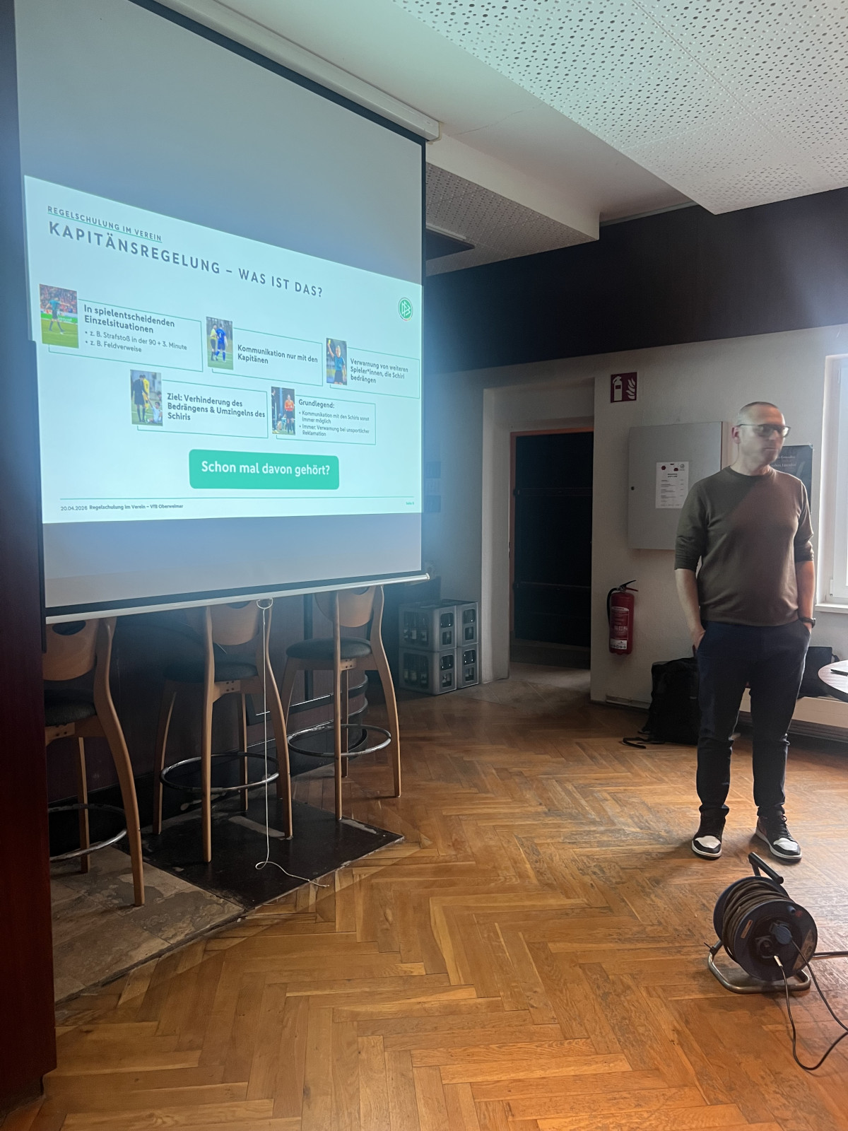 Interne Schiedsrichter Regelschulung für die E3 & E4 beim VfB Oberweimar