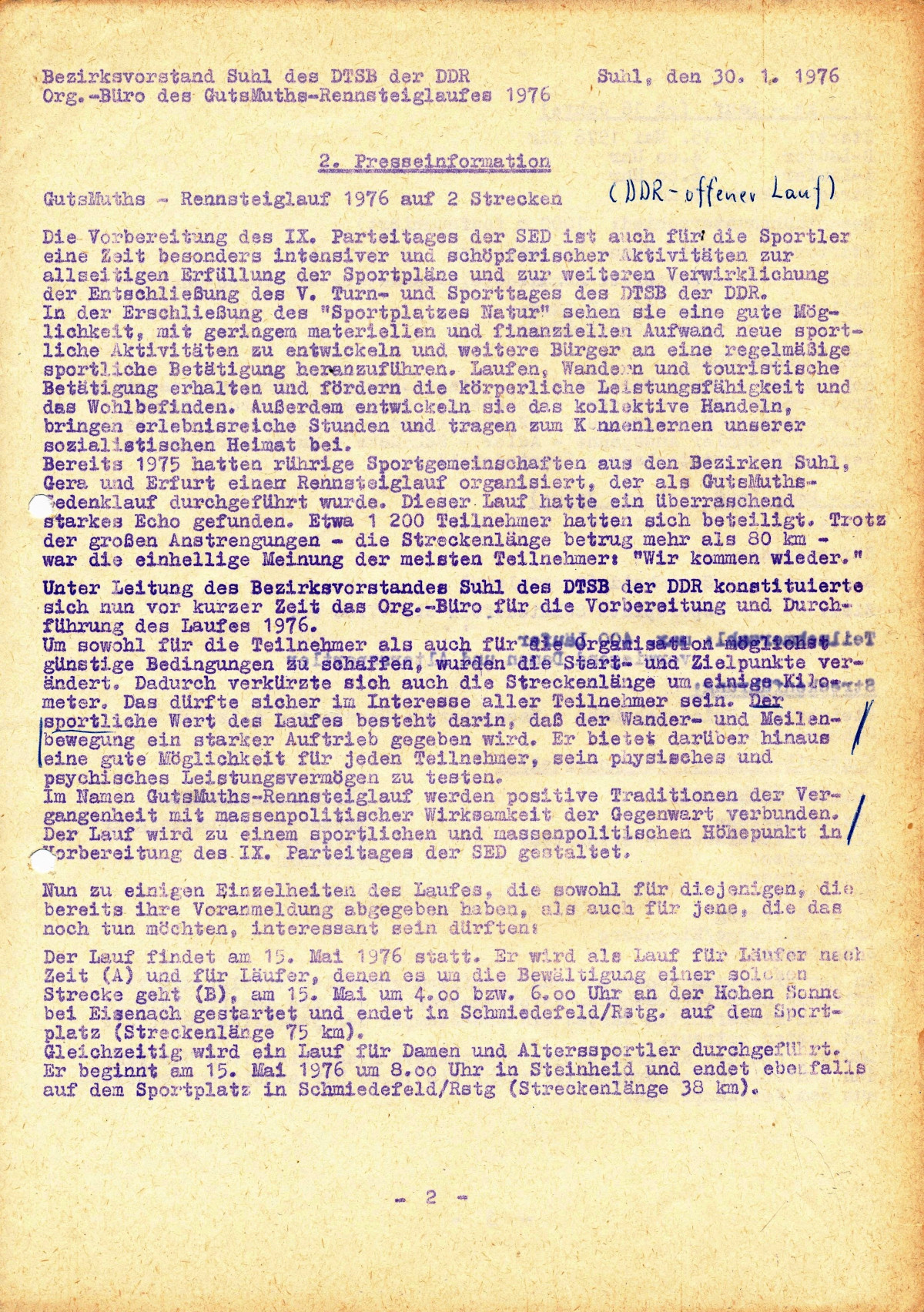 Vor 50 Jahren beim Rennsteiglauf (I)