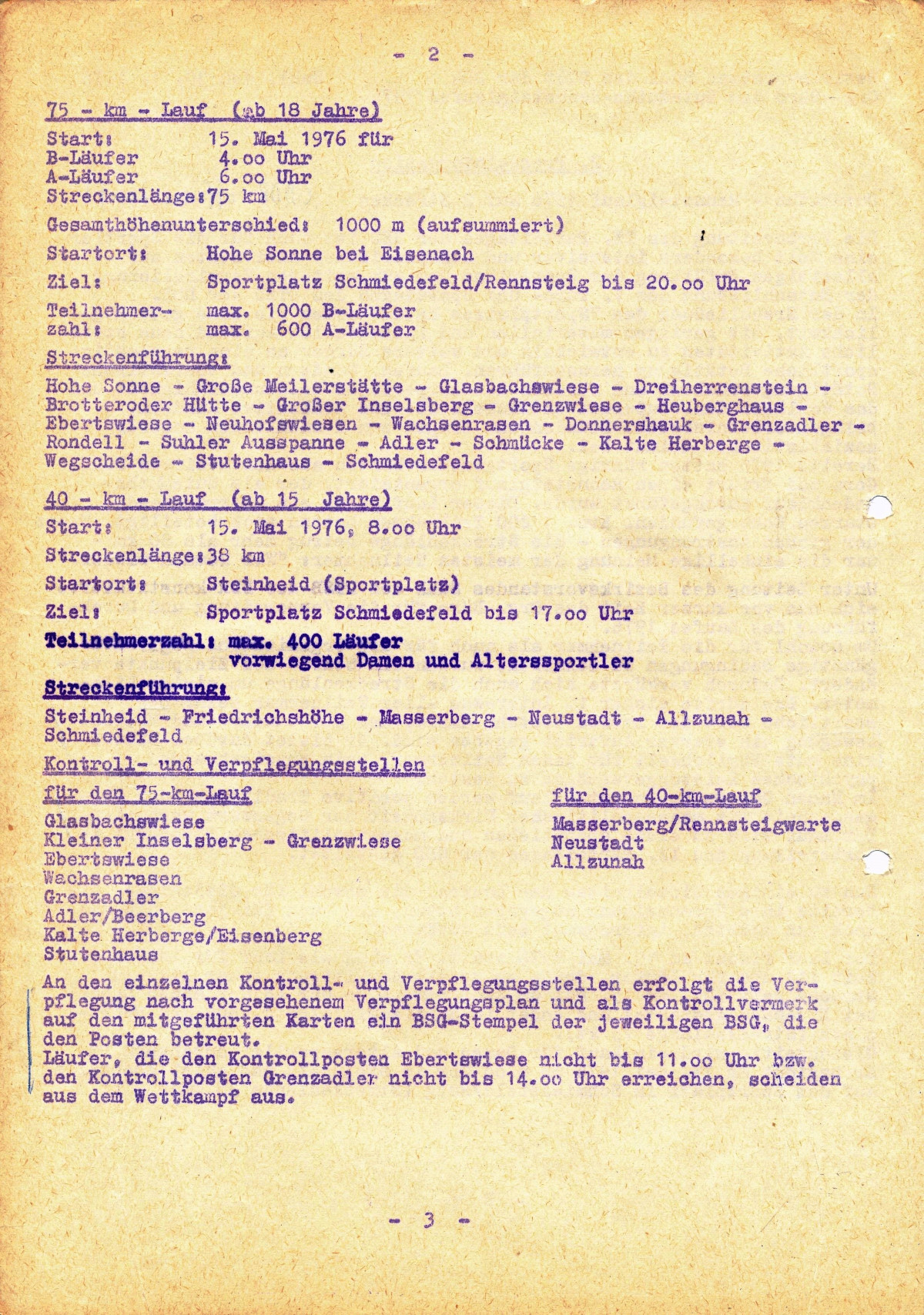 Vor 50 Jahren beim Rennsteiglauf (I)