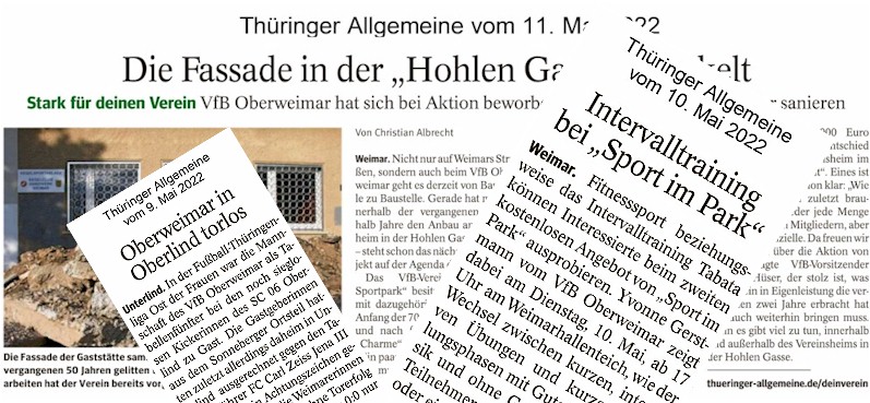 Der VfB Oberweimar in der Presse